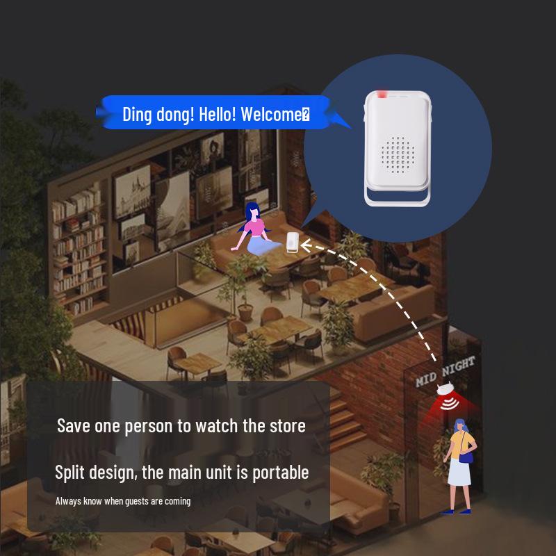 Infrared Entry Doorbell with Voice Welcome and Split Design