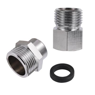 Silberner M18 auf 1/2" 3/4" Außengewinde-Adapter 18mm Gewindeverbinder für Wasserhahn-Umrüstung Reparaturhahn Pumpe Reiniger Zubehör