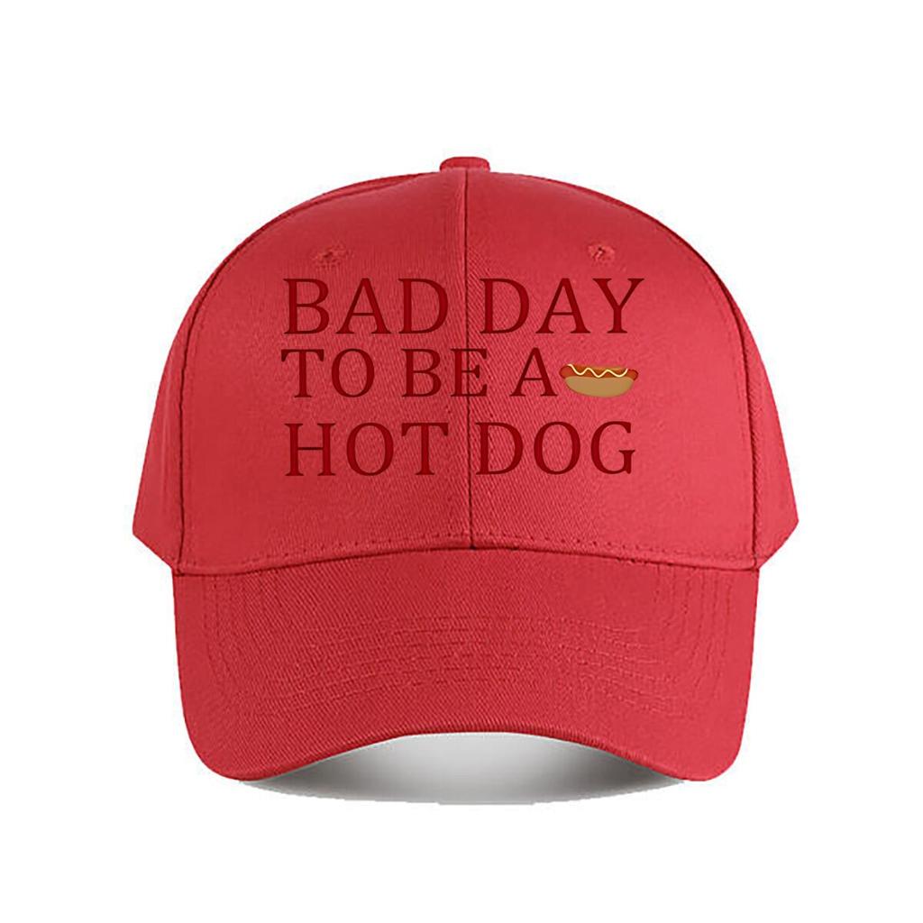 Bad Day To Be A Hot Dog Funny Decor Sign Baseball Cap Fashion Unisex Sunhat Womens Outdoor Sports Snapback Cap