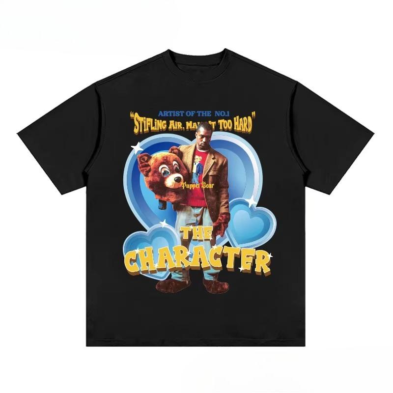 

New Arrives Unisexs Singer Kanye Cotton Tshirts Summer Trendy Unisex s Short Sleeve T Shirt Skin-friendly T-Shirt Adult Tees 2XL