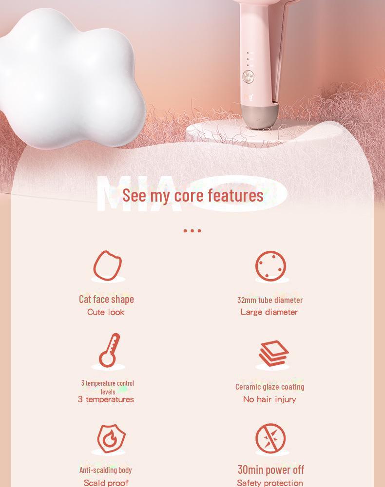 Pritech Cat Claw Egg Roll Curling Iron - Portable French Perm Curling Rod