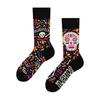 Trendy Asymmetric Mandarin Duck Cotton Socks - Skull Design, Medium-High Tube, for Couples