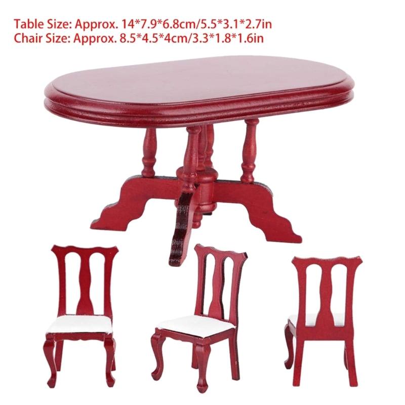 Doll House Chair Table Model Dining Set Realistic Table Dollhouses Chair Realistic Play Chair Realistic 1:12 Model Toy