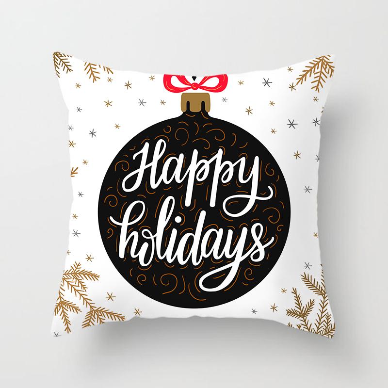 Merry Christmas Printed Pillowcase Christmas Style Cushion Cover Home Sofa Decor Throw Pillowcase