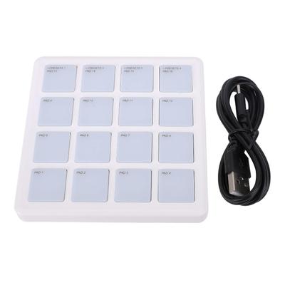 Dpofirs Wireless MIDI Controller Pad, 16 RGB Backlit Velocity Sensitive Strike Pads, Portable USB C MIDI Keyboard for Arrangers