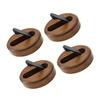 4pcs Wood Hooks Modern Self Adhesive Space Saving Wall Mounted Folding Coat Hooks for Clothes Towels Hats Bags Black