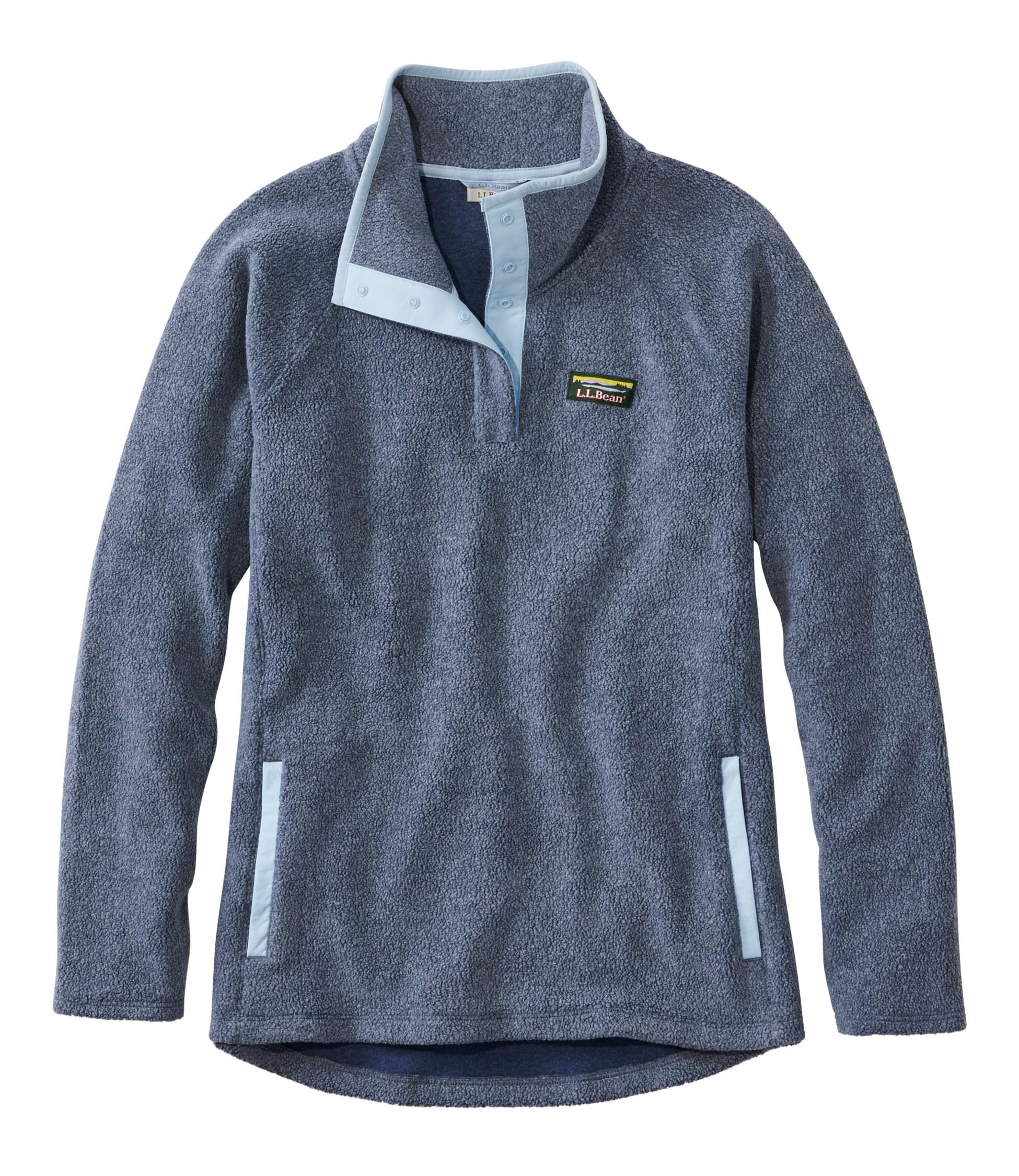 

LL Bean Women s Tumbled Sherpa Fleece with Snap Pullover, US Fit Regular, Medium, Mallard Blue, 1000157723