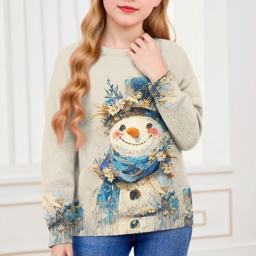 Christmas Day Sweatshirts For Children Boys And Girls Knit Sweater Cute Shirt Fall Crewneck Pullover Tops