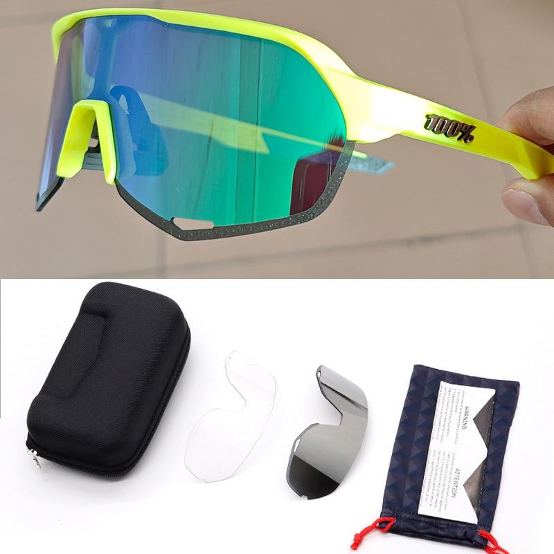 100 Radsportbrillen S3% Winddichte Sport-Sonnenbrillen für draußen Wandern Herren und Damen UV400 Schutzbrillen
