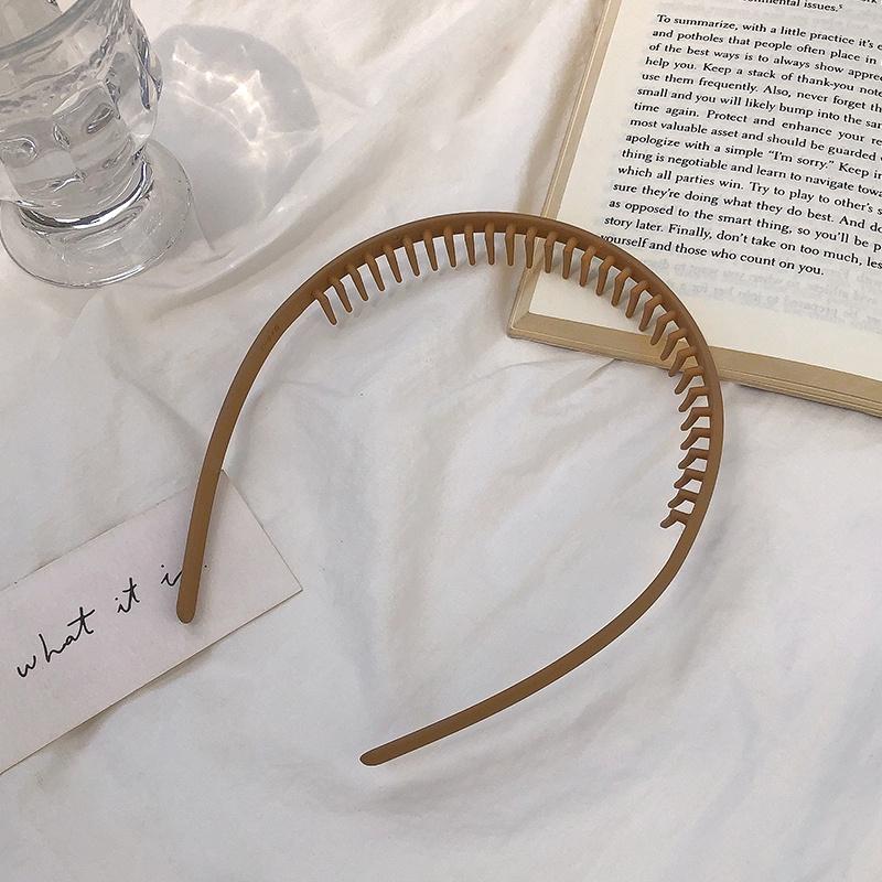 Fashion Simple Hairband Women Morandi Color Hair Comb Belt Press Hair with Teeth Non-Slip Headband Girls Hair Accessories