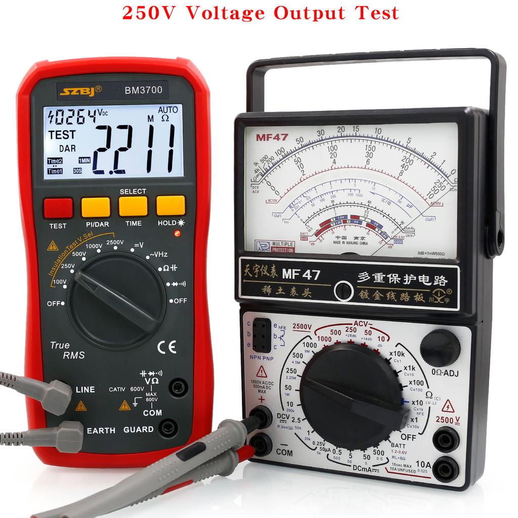 Digital Insulation Resistance Tester Multimeter with Rechargeable Lithium Battery, BM3700, 2-in-1 Handheld Megohmmeter