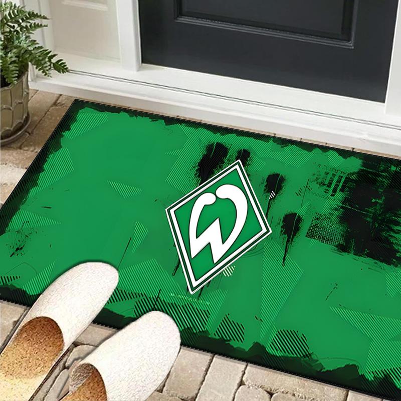 1 Stück Teppich Grün und Weiß Werder Teppich, Stuhlmatte, Bereichsteppich für Büro Schlafzimmer Wohnzimmer Schlafzimmer, Fußmatten Dekoration Weihnachtsgeschenke für Fans