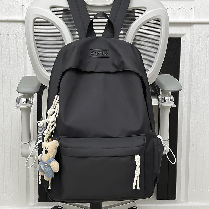 Schoolbag New Japanese Simple College Student Versatile School Bag Junior High School Student Large Capacity Solid Color Leisure Travel Backpack