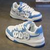 Wear-resistant board shoes women  new students all match thick sole sports casual shoes burst letter bread shoes