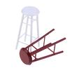1:12 Dollhouse Miniature Wood High Footed Stool Bar Stool Model Accessories