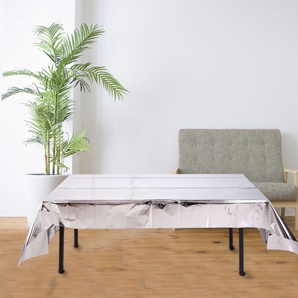 Premium Silver Disposable And Gold Tablecloth Perfect For Holiday Gatherings And Events