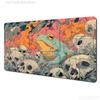 Dark Fantasy Frog Skulls Pink Leaves Gaming Mouse Pad Large Extended Desk Mat Smooth Non-Slip Base for Gamer
