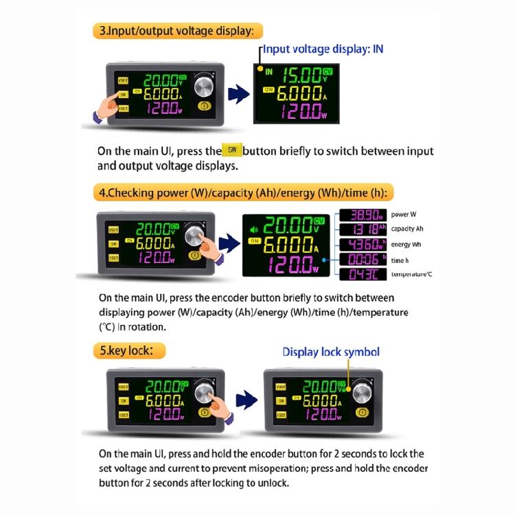 Direct Current Bucking Converters 6-36V To 0-36V 6A Step-Down Regulator Module Power Voltages Stabilizers