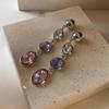 Silver Needle Diamond-Inlaid Oval Water Drop Stud Earrings - Elegant, Versatile & Retro Fashion