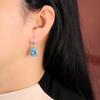 Eleganter Silberohrring mit baumelndem Verschluss für Frauen und Mädchen, natürliche, riesige Birnenform, himmelblauer Topas, feiner Schmuck, Partys, Geburtstagsgeschenk