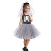 Girl's Halloween Cape Plaid Sleeveless Dress 2-Piece Set