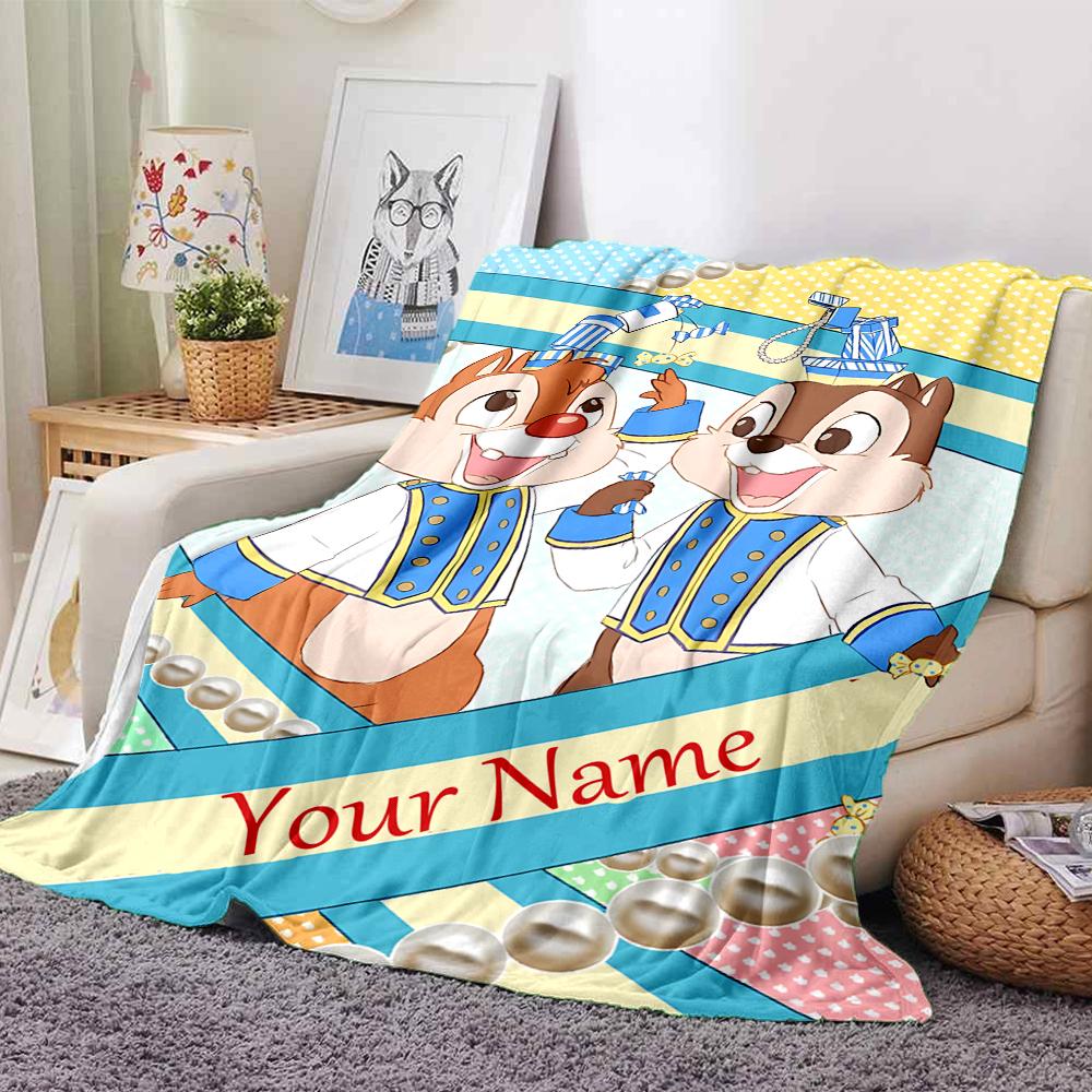 Coperta personalizzata con nome 'n' Dale Adventure per Divano e Letto, Coperta Peluche Accogliente e Morbida Super Morbida e Calda per Autunno e Inverno. 0908425