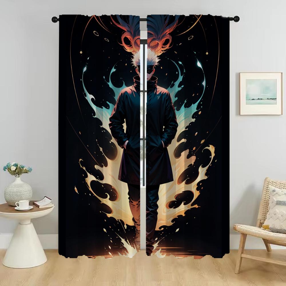 

Плотные шторы для комнаты, 2 панели, оттенки Gojo Satoru, элегантные шторы для комнаты, тюль для спальни, домашний интерьер, шторы для перегородки W50xH70cmx2pcs