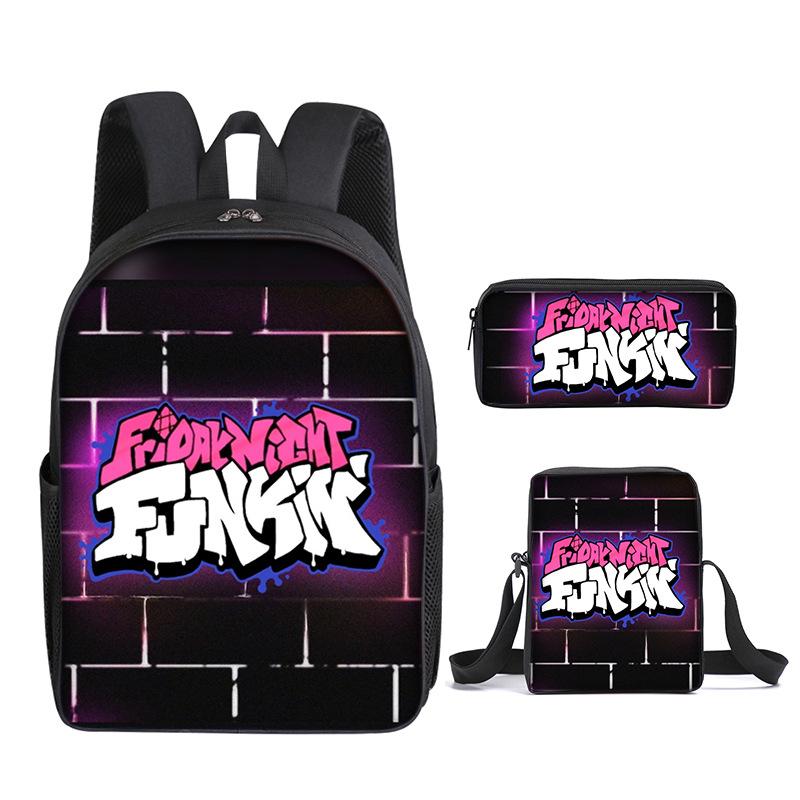 Classic Funny Friday Night Funkin 3D Print 3pcs/Set Pupil School Bags Laptop Daypack Backpack Inclined Shoulder Bag Pencil Case