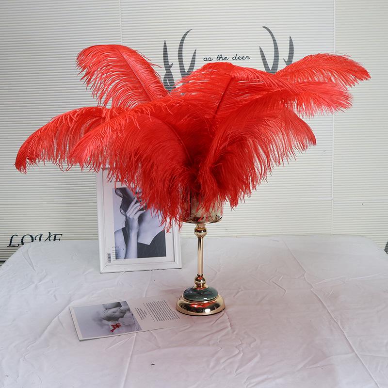 15-75cm Red Ostrich Feathers for Wedding Aisle Centerpieces, Table Decorations, Wall Art, Stage Props