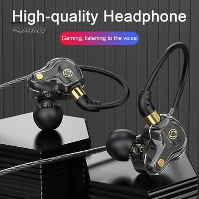 Kablolu Kulaklık Dört Çekirdekli 8MM Dinamik Sürücü Tip-C/3.5mm Fişli Kulaklık Mikrofonlu Ağır Subwoofer Kulak Kancalı Kulaklık Müzik Çağrı için
