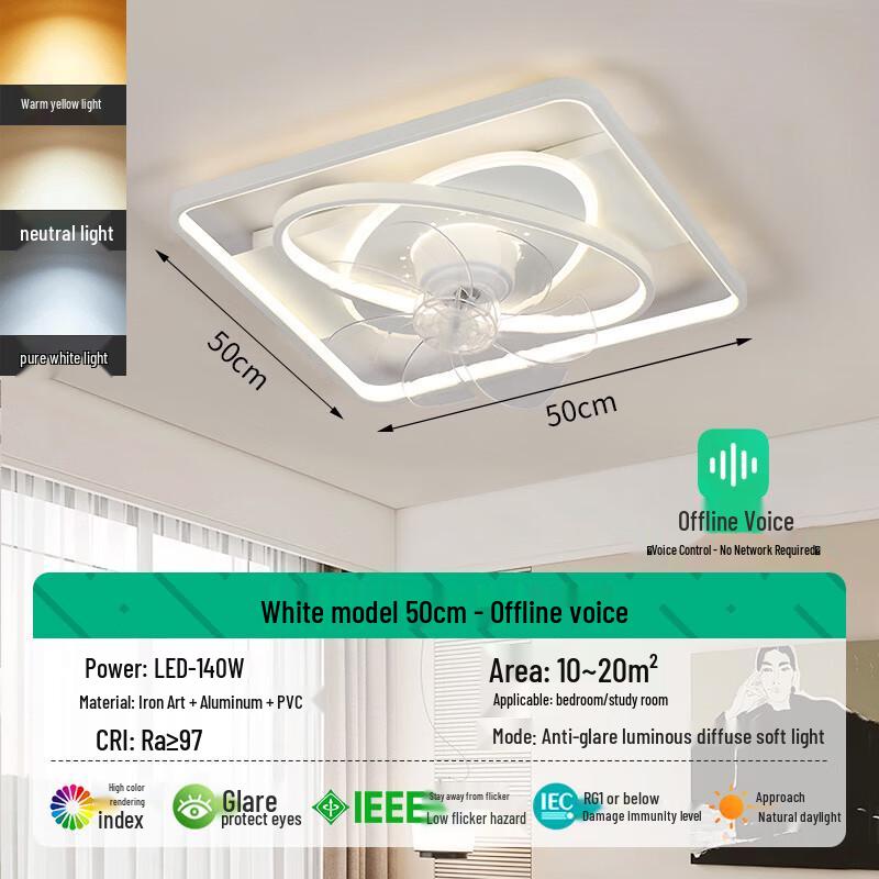 Modern Minimalist Ceiling Fan Light