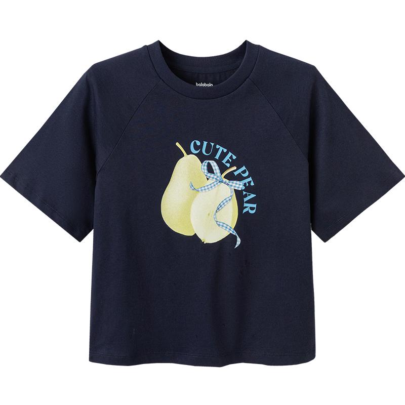 Balabala Girls  Quick-Dry Printed Short-Sleeve T-shirt 130