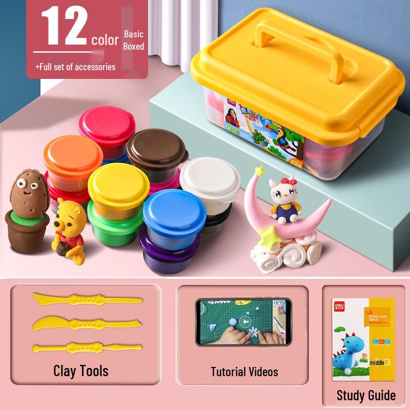 24-Color Food-Grade Playdough for Kids: Safe Light Clay for Kindergarten Modeling
