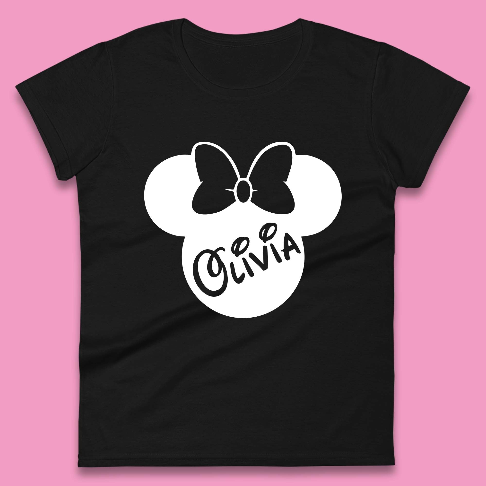 Personalised Disney Mickey Mouse And Minnie Mouse Head Your Name Disneyland Trip Womens Tee T Shirt Mens Tops Unisex Top 2XL