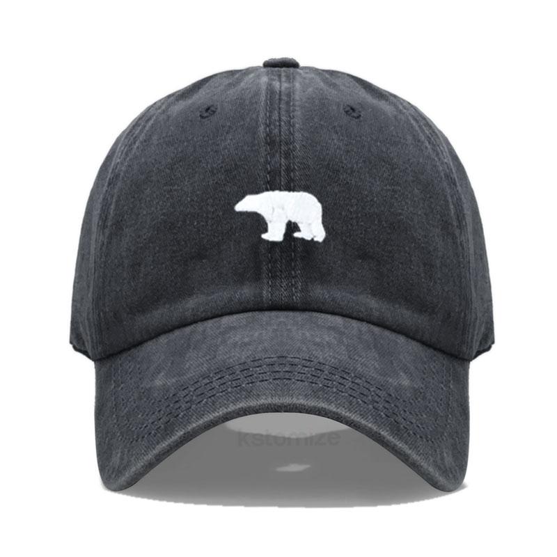 Little Bear Embroidery Baseball Cap For Women Men Fashion Adjustable Soft Washed Cotton Dad Hat Unisex Classic Golf Caps
