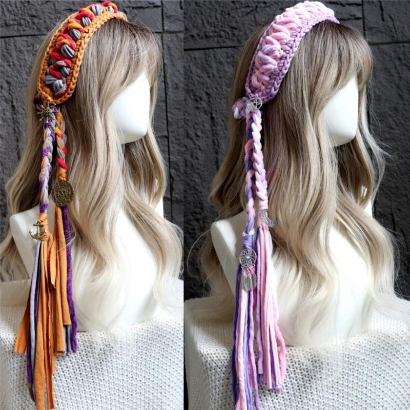 Elegant Knitted Tassels Hairband Adjustable Soft Headwrap For Ladies Daily Use Party Or Vacation Outfits