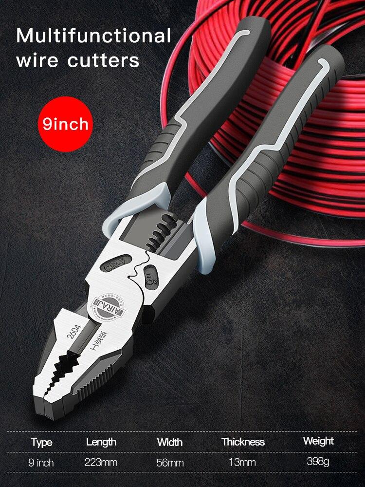 8/9 Inch Wire Pliers Sharp Large Opening Stripping Pliers Industrial Grade Multifunctional Hardware Manual Tools