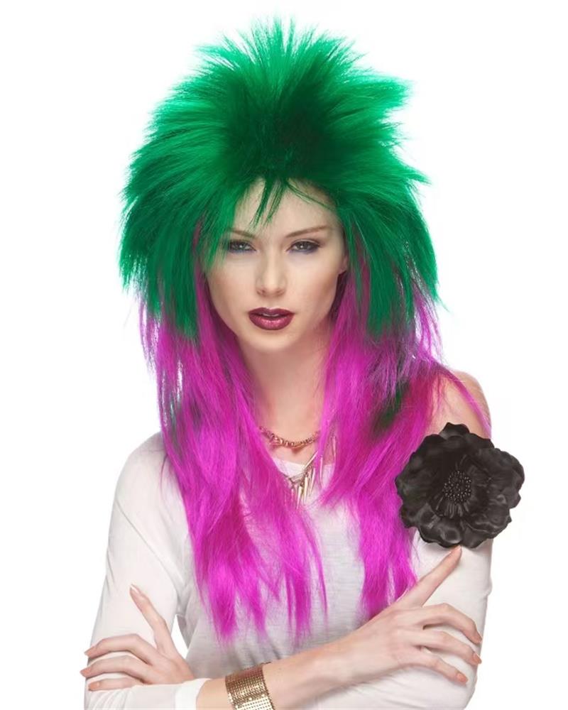 New Kill Matt Long Straight Hair Synthetic Wig Chemical Fiber Fluffy Punk Rock Style for Halloween Party