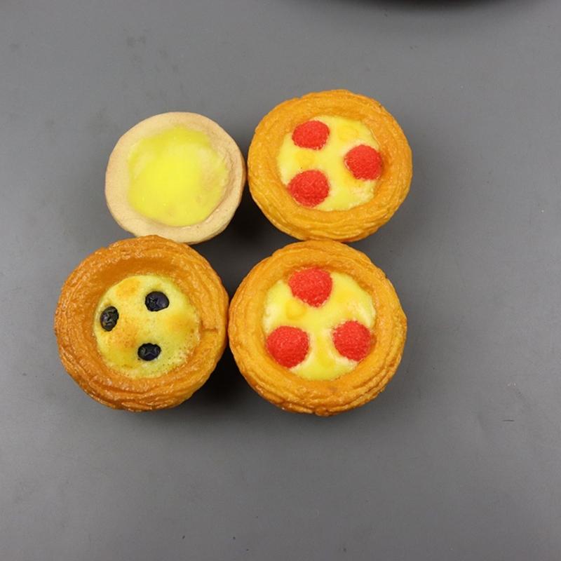 Set of 6 Realistic Simulated Eggs Tarts Model Fake Food Shaped Kitchen Toy Photography Props Wedding Party Decoration