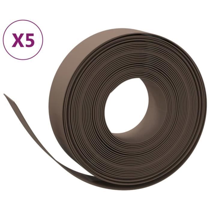 VidaXL Bordures de jardin 5 pcs marron 10 m 15 cm polyéthylène 3155451