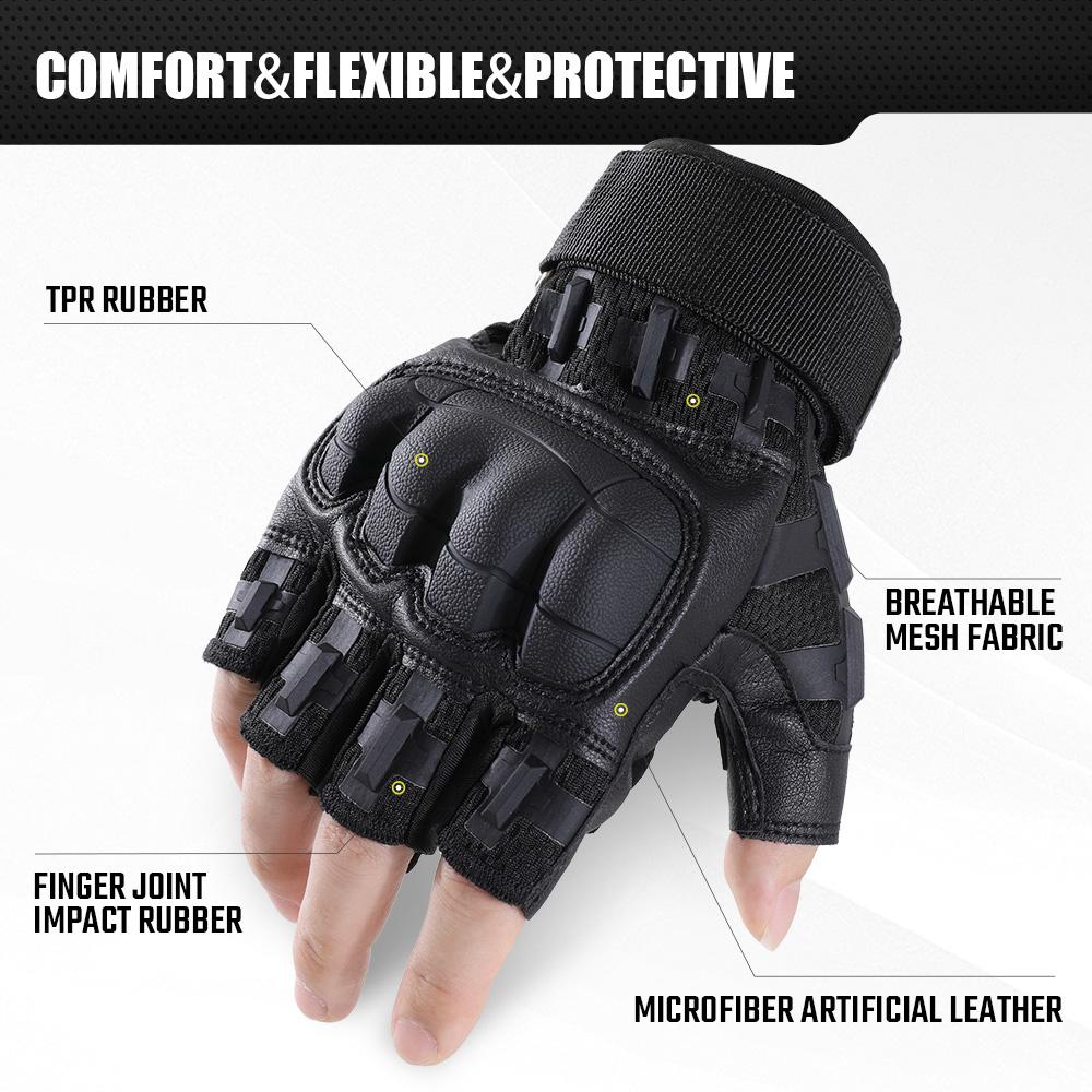 Outdoor Hunting Gloves Fingerless Men Touch Screen Sports Cycling Hiking Camping Shooting Paintball Non-slip Protection Gear Men