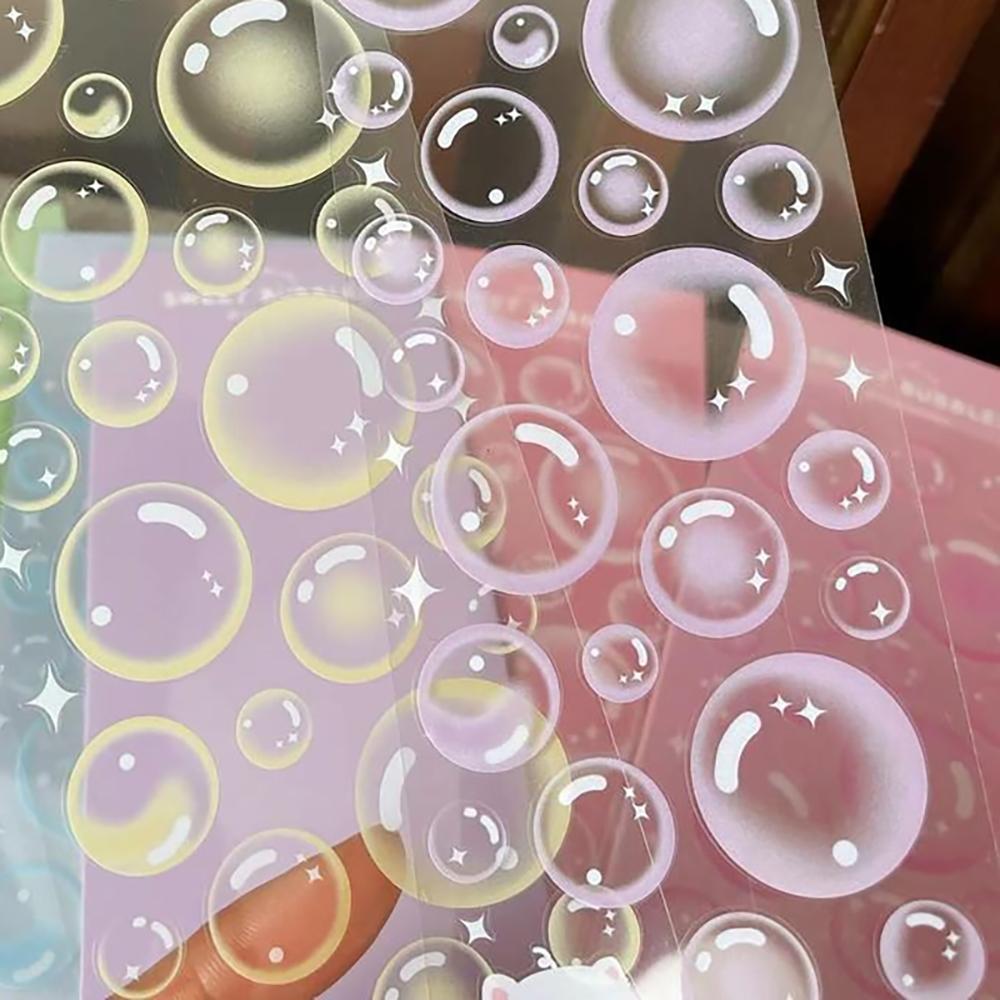 Korean Stickers Wholesale Original Transparent Bubble Ins Style Cute Hand Account with Card Stickers