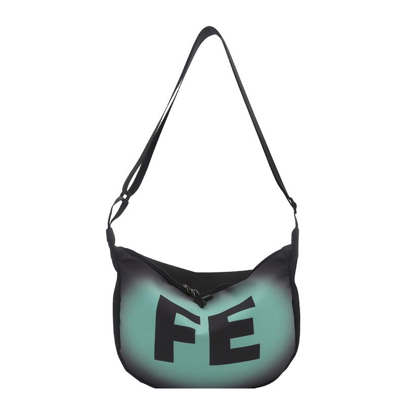 

Trendy Letter Shoulder Bags for Women Versatile Casual Ladies Crossbody Bag Lightweight Fitness Travel Female Hobos Handbag зелёный