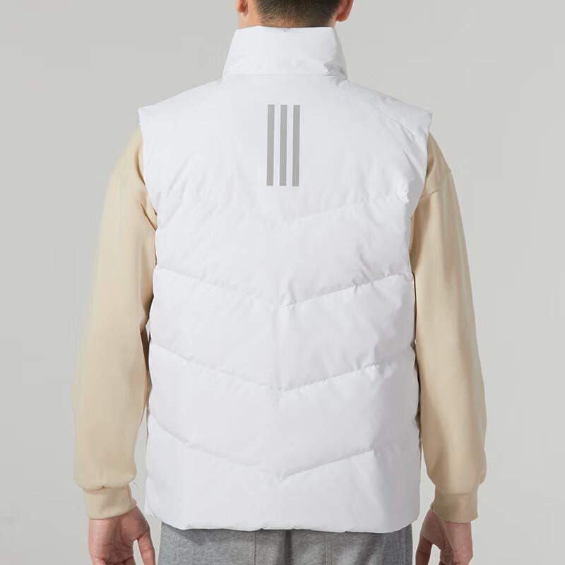 Adidas Three-Stripe Windproof Stand Collar Down Vest Men Outerwear White IS0369