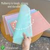 A4 Morandi Transparent Snap Button Document Folder - Waterproof Macaron Color Plastic Bag