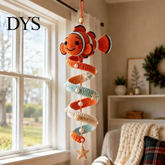 Easy Crochet Animals Pattern Ocean Theme Spiral Kit, Decorative DIY Art Craft, Bag Charms Making Assembly Hanging Ornament for Christmas Tree