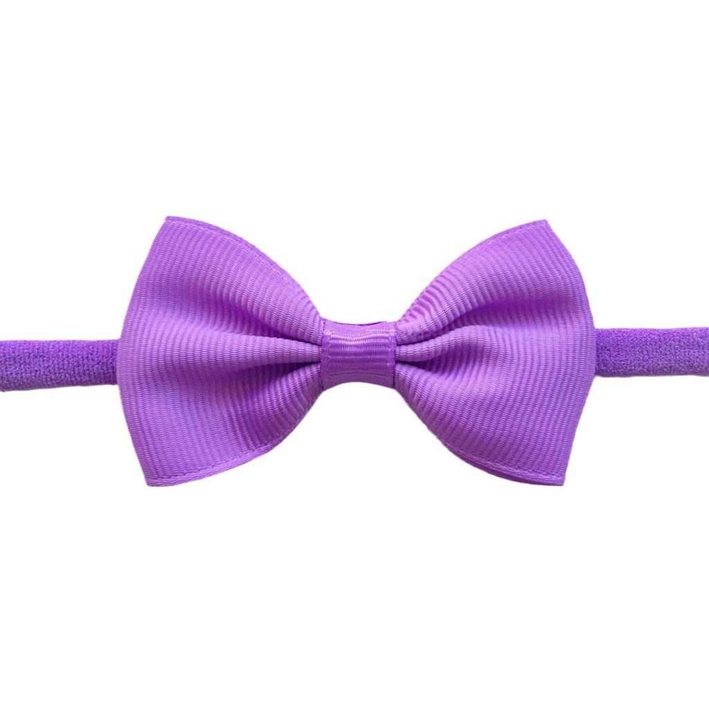 Solid Color Bow Hairpin & Ribbed Headband Set for Girls
