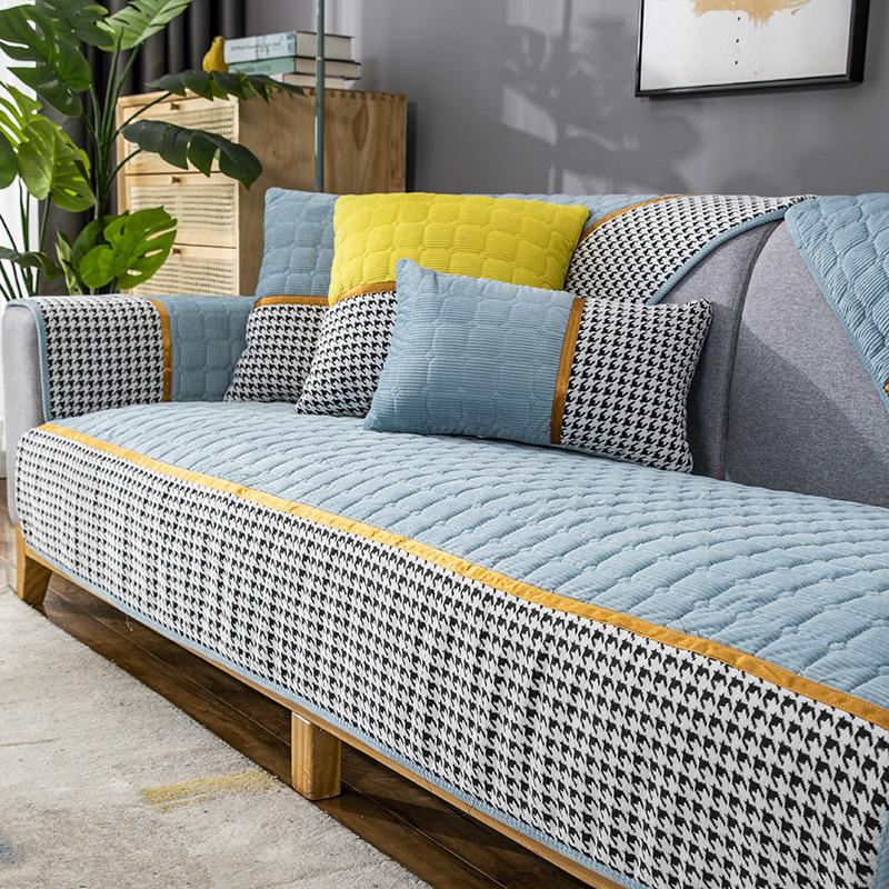 Sofakissen Plüsch Einfaches rutschfestes Kissen Vier Jahreszeiten Universal Winter Ledersofabezug Handtuch Rückenlehnenbezug Tuch