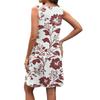Women's Summer V-neck Casual Beach Vacation Style Retro Floral Print Sleeveless Patchwork Dress