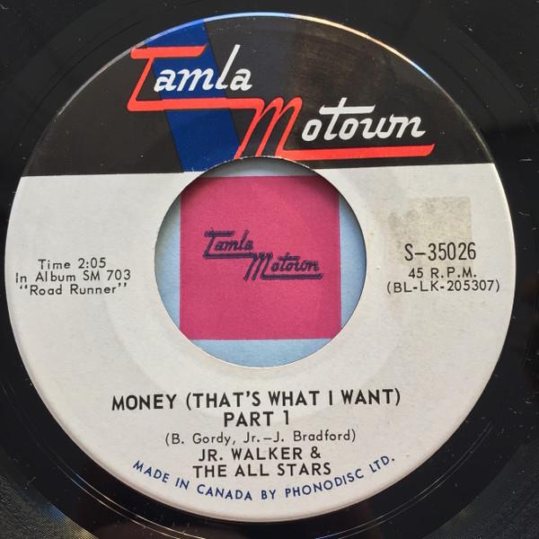 

7inch Record JR. WALKER & THE ALL STARS - Money (That s What I Want) S35026 TAMLA MOTOWN 1966 Canada Soul/Funk Used